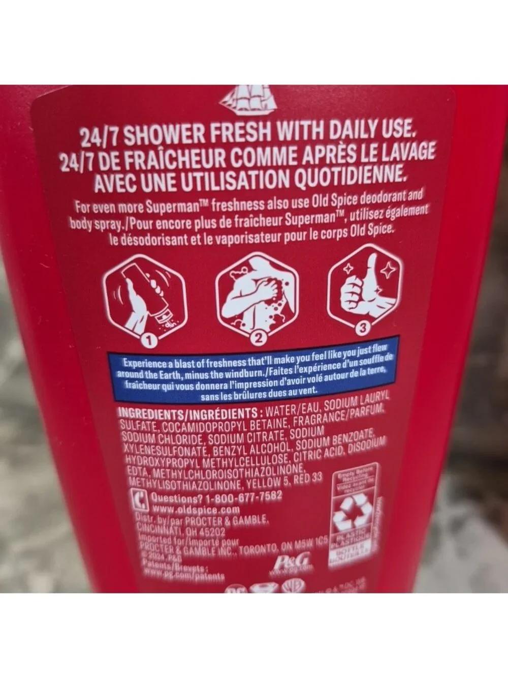 Lot Of 2~ Old Spice Superman Man of Tomorrow Body Face Wash 16oz~Limited Edition